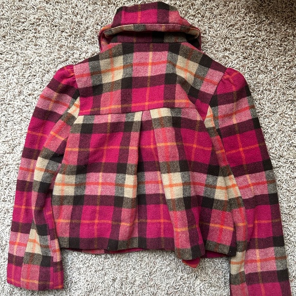 GAP Kids girls pink plaid peacoat, size Small (6-7) - Picture 2 of 3